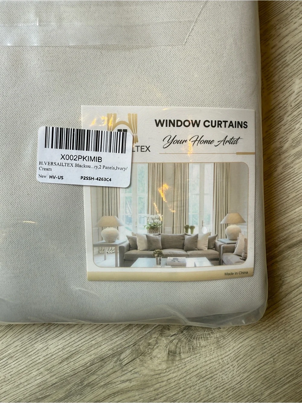 Pair Blackout Curtains Grommets Ivory Cream two panel set thermal room darkening